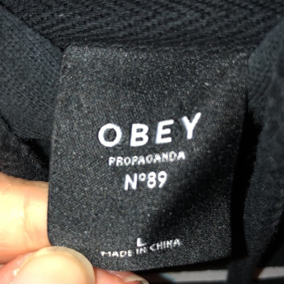 Obey propaganda sweatshirt hoodie size large kids obey black and white h… - Picture 7 of 8
